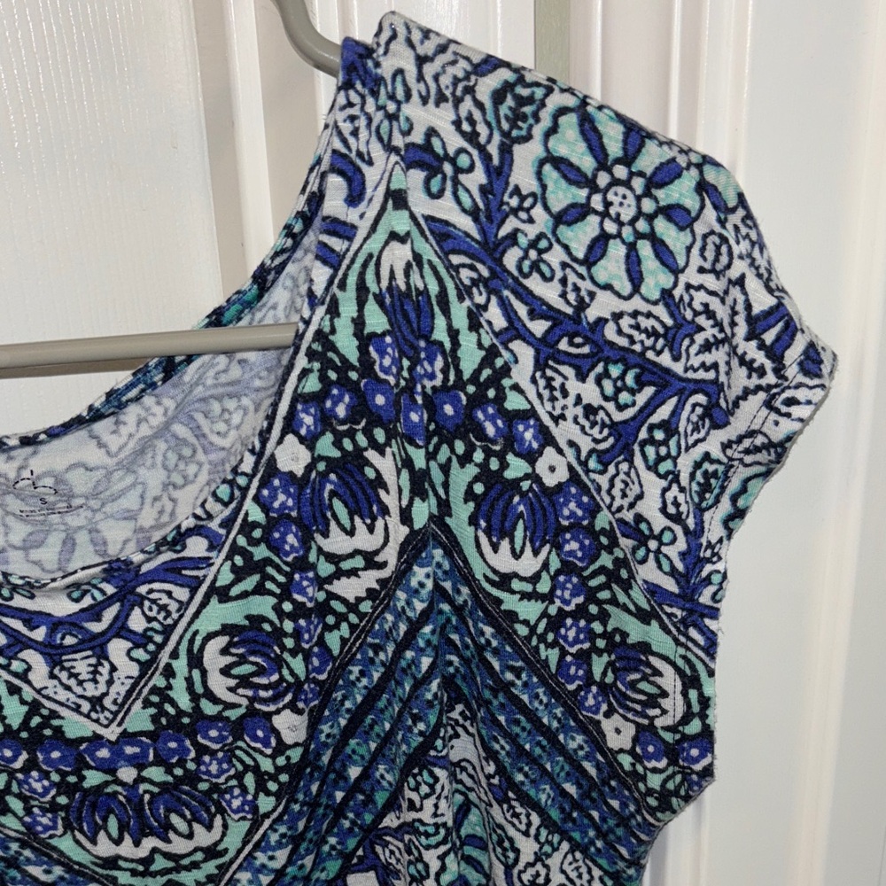Blue Patterned Women's Top - Picture 4 of 7